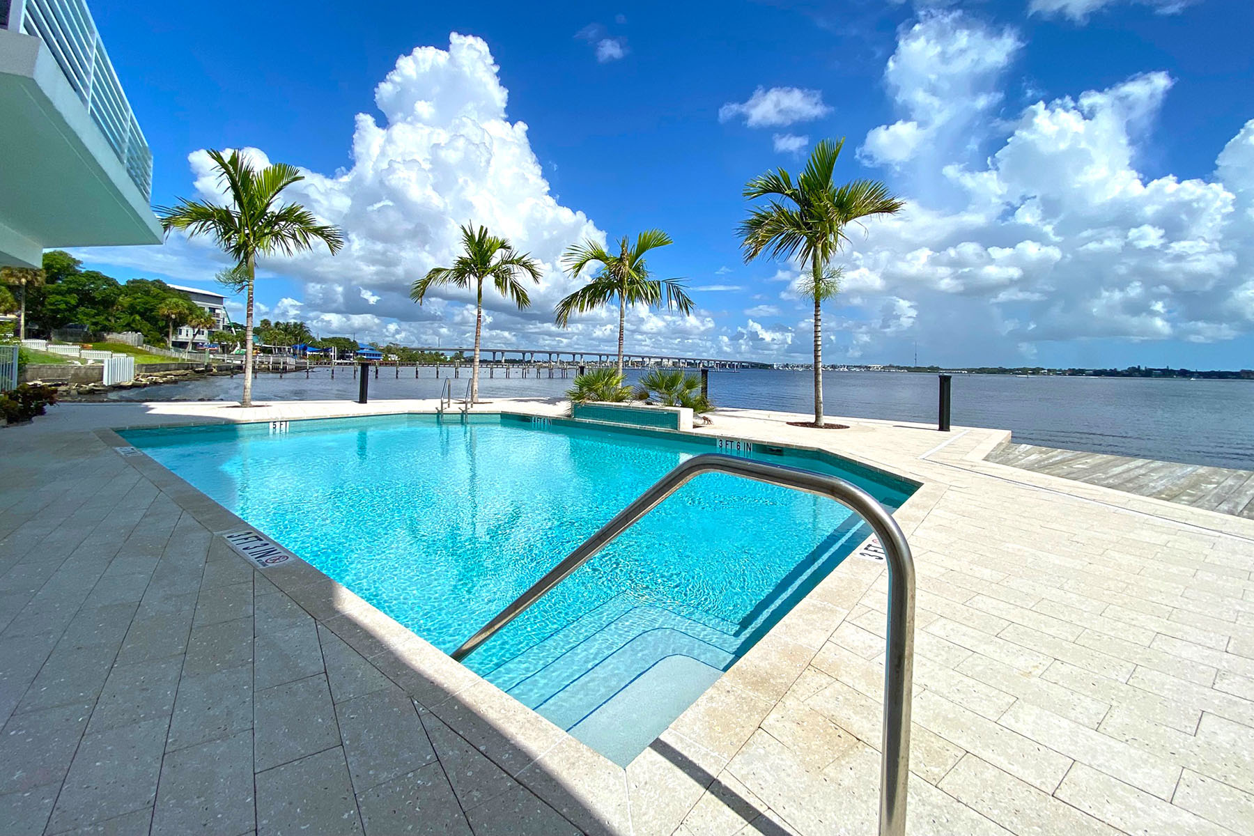 River House Community Swimming Pool Overlooking the Wide Water Riverfront
